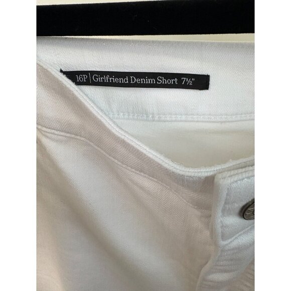 Talbots Women's Girlfriend Denim White Stretch Short 7 1/2 Inseam Size 16 Petite - Picture 10 of 11